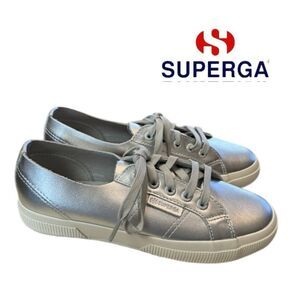 New Superga Metallic Nappa Grey Silver Favorio Women's Sneakers 7